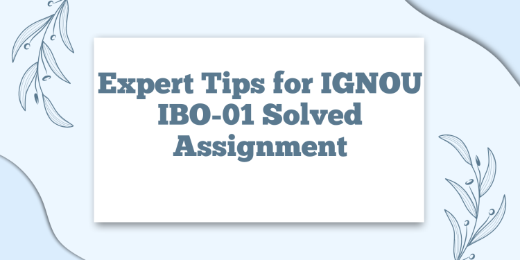 Expert Tips for IGNOU IBO-01 Solved Assignment
