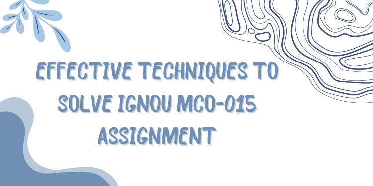 Effective Techniques to Solve IGNOU MCO-015 Assignment