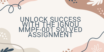 IGNOU MMPF-001 Solved Assignment