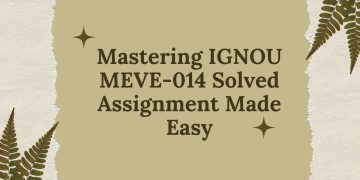 IGNOU MEVE-014 Solved Assignment